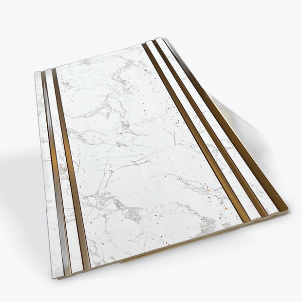 Wide Marble Look PS Decorative Wall Panel with Rose Gold Line - BP3006