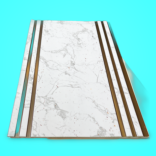 Wide Marble Look PS Decorative Wall Panel with Rose Gold Line - BP3006