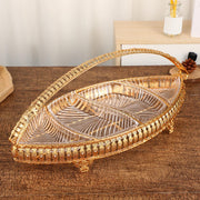 Chandler Golden Fruit Basket with Glass Appetizer Plate & Handle