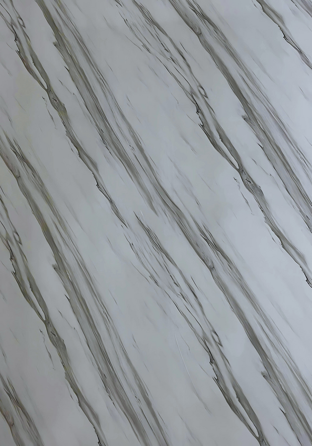 CALACATTA MARBLE BAMBOO CHARCOAL WOOD VENEER WALL PANELS - 1220* 2440* 8MM (AM2802)