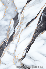 LUXWORLD Bamboo Charcoal Wood Veneer 3D PVC Marble Panels: Elegant, Durable, and Eco-Friendly Decorative Solutions - 1220*2900*5mm (GJ-26D) - PRE ORDER